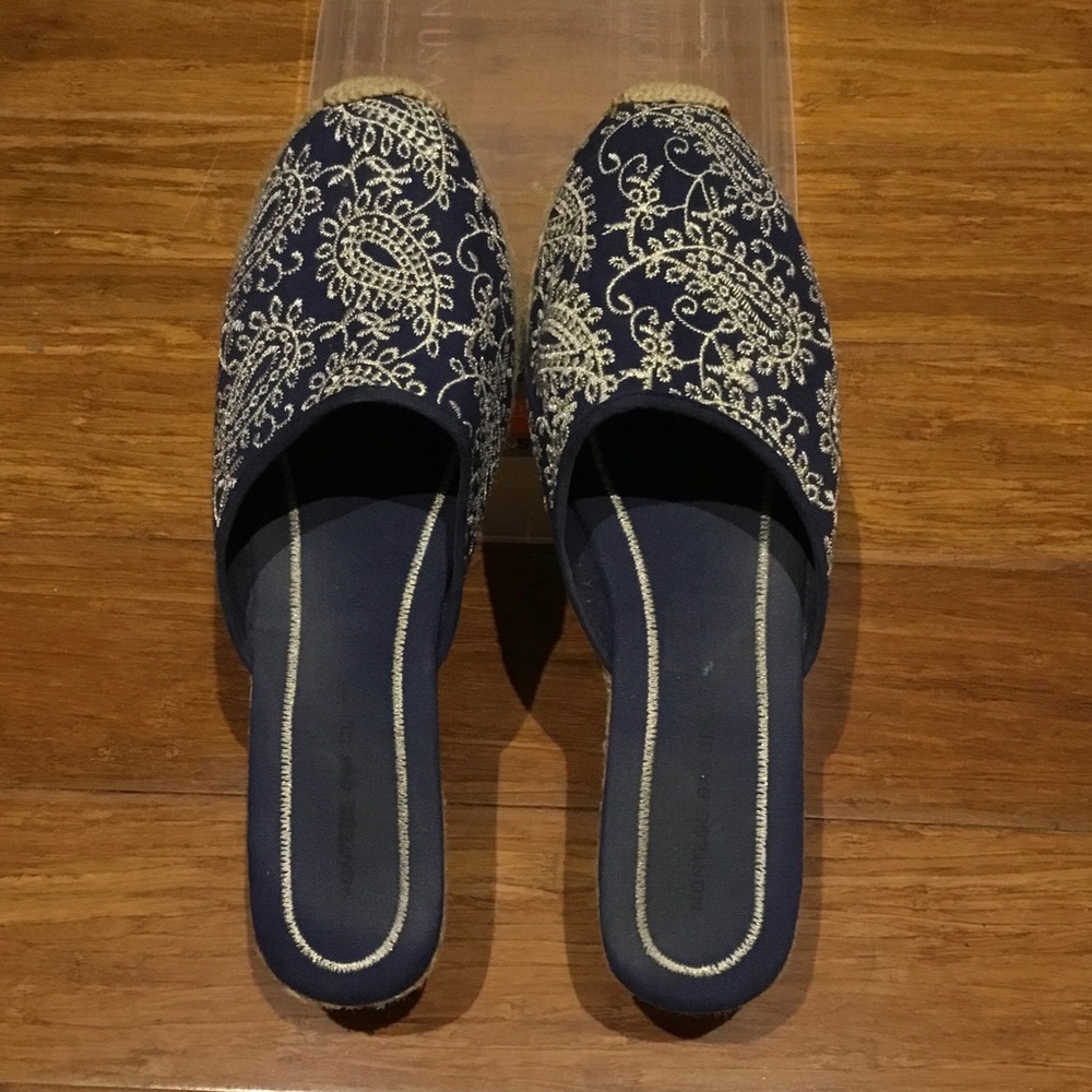 Navy Blue Mule Espadrilles